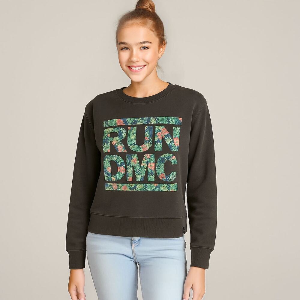 NWT Run DMC Dark Gray Sweatshirt Sz 14/16 Girls